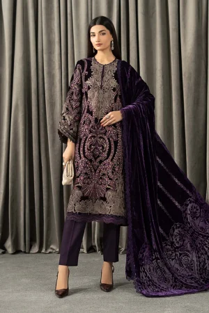 3 Piece Embroidered Velvet Suit  WLS 1311 By Maria B