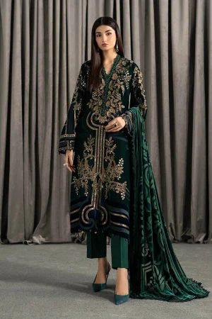 3 Piece Embroidered Velvet Suit WLS 1302 By Maria B