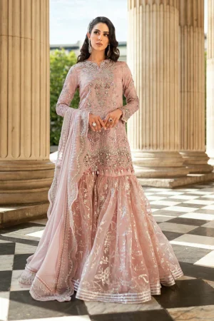 3 Piece Unstitched Embroidered Raw Silk Suit WF 09 05 Nude Pink