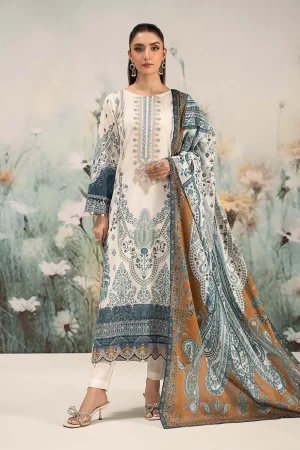 3 Piece Embroidered Lawn Suit  DW EF25 14