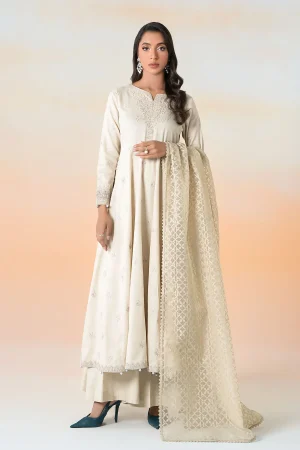 3 Piece Embroidered Dobby Lawn Suit DW EF25 30