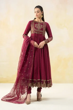 3 Piece Embroidered Self Jacquard Lawn Suit DW EF25 43
