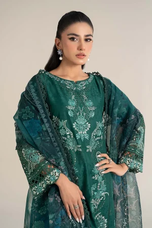 3 Piece Embroidered Self Jacquard Lawn Suit  DW EF25 47