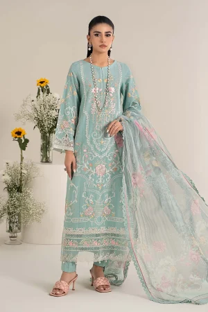3 Piece Embroidered Self Jacquard Lawn Suit DW EF25 49