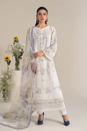 3 Piece Embroidered Self Jacquard Lawn Suit DW EF25 49