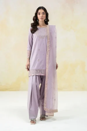 3 Piece Embroidered Dobby Lawn Suit  DW EF25 58
