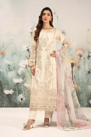 3 Piece Embroidered Self Jacquard Lawn Suit DW EF25 47