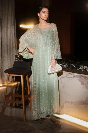 3 Piece Embroidered Bamberg Chiffon Suit MGL EF26 07 By Maria B
