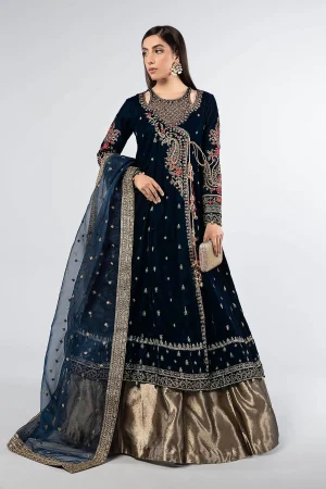 3 Piece Embroidered Velvet Suit SF W24 02 By Maria B