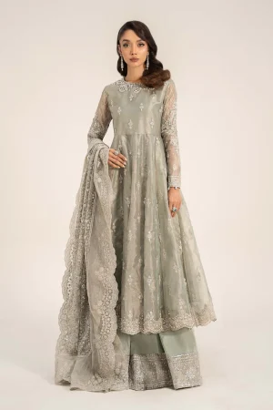 3 Piece Embroidered Tissue Suit SF W24 03 By Maria B