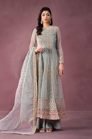 3 Piece Embroidered Organza Suit SF W24 19 By Maria B
