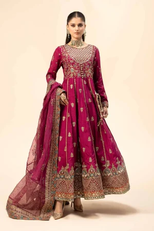 3 Piece Embroidered Raw Silk Suit SF W24 65 By Maria B