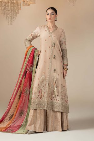 3 Piece Embroidered Raw Silk Suit SF W25 27 By Maria B