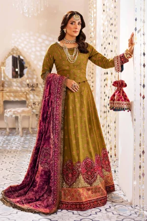 3 Piece Embroidered Raw Silk Suit SF W24 26 By Maria B