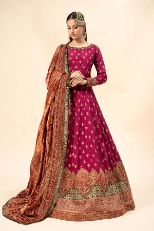 3 Piece Embroidered Raw Silk Suit SF W24 26 By Maria B