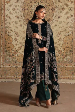 3 Piece Embroidered Velvet Suit SF W25 46 By Maria B